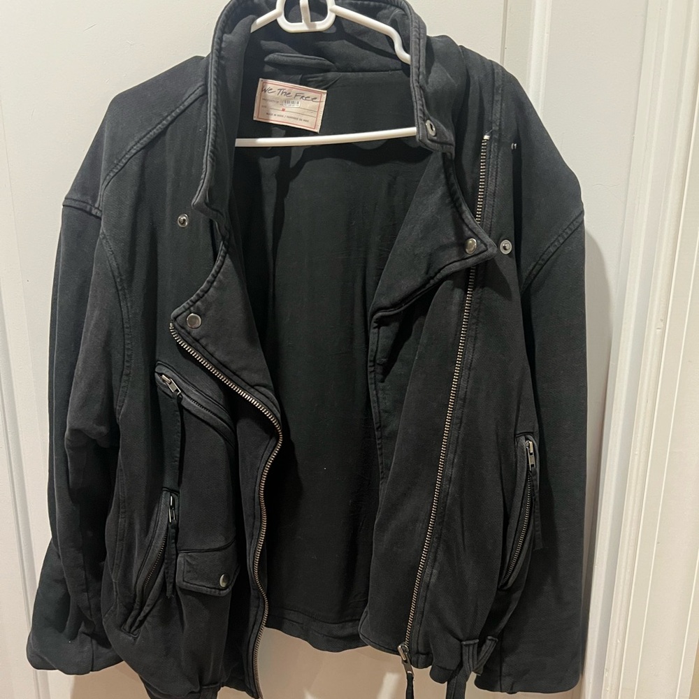 Free People Rebel Knit Oversized
Moto Jacket - Black size M